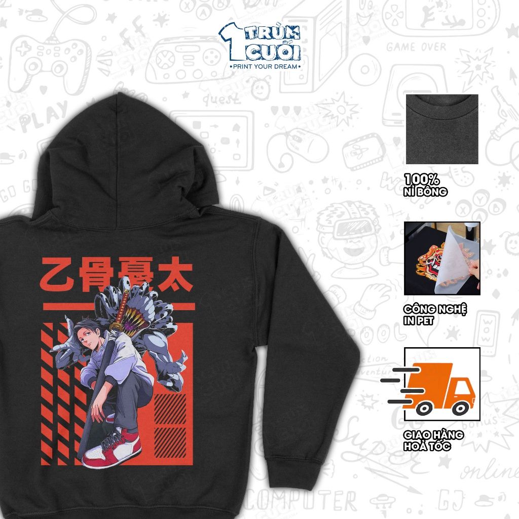  Áo hoodie Yuta Okkotsu - Jujutsu Kaisen 0, Trùm Cuối Anime, Unisex Nỉ bông 100% 2 màu nam nữ 0538 