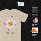  Áo thun Egg-cited, Trùm Cuối Meme, Unisex Cotton 100% 4 màu nam nữ 0533 