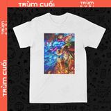  Áo thun Akaza Solo - Thanh gươm diệt quỷ: Vô hạn thành, Trùm Cuối Anime, Unisex Cotton 100% 4 màu nam nữ 0514 