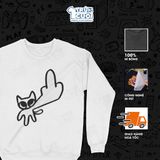  Áo sweater Mèo Doodle, Trùm Cuối Meme, Unisex Nỉ bông 100% 2 màu nam nữ 0512 