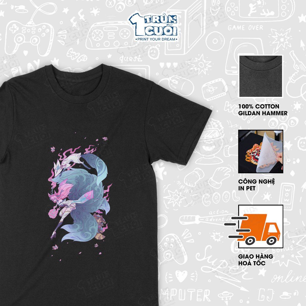  Áo thun Hoa Linh Lục Địa, Trùm Cuối Game LMHT, Unisex Cotton 100% 4 màu nam nữ 