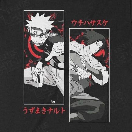  Áo thun Naruto v. Sasuke, Trùm Cuối Anime, Unisex Cotton 100% 4 màu nam nữ 0008 