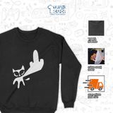  Áo sweater Mèo Doodle, Trùm Cuối Meme, Unisex Nỉ bông 100% 2 màu nam nữ 0512 