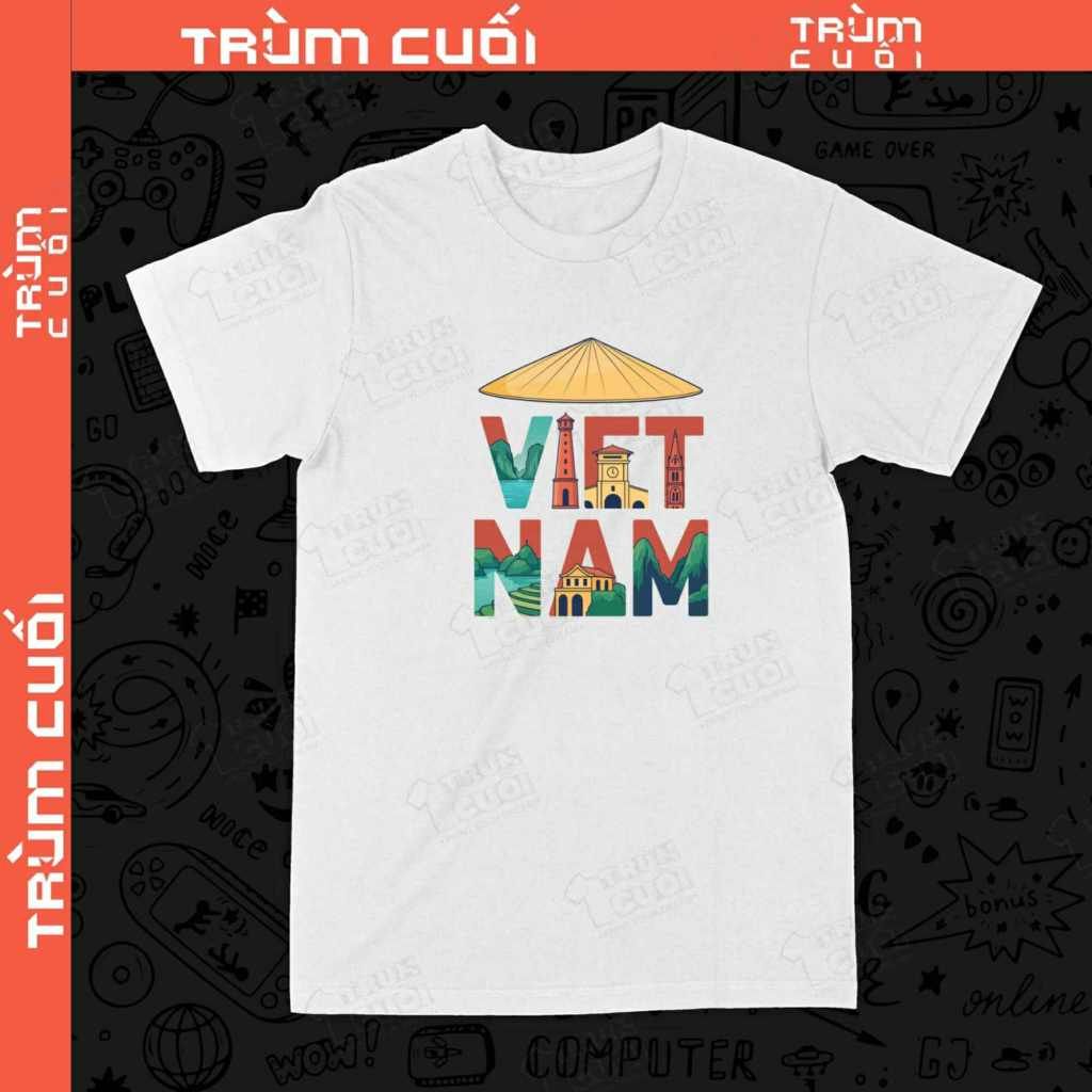  Áo thun VIETNAM Nón Lá, Trùm Cuối Việt Nam, Cotton 100% Unisex 2 màu nam nữ 0520 