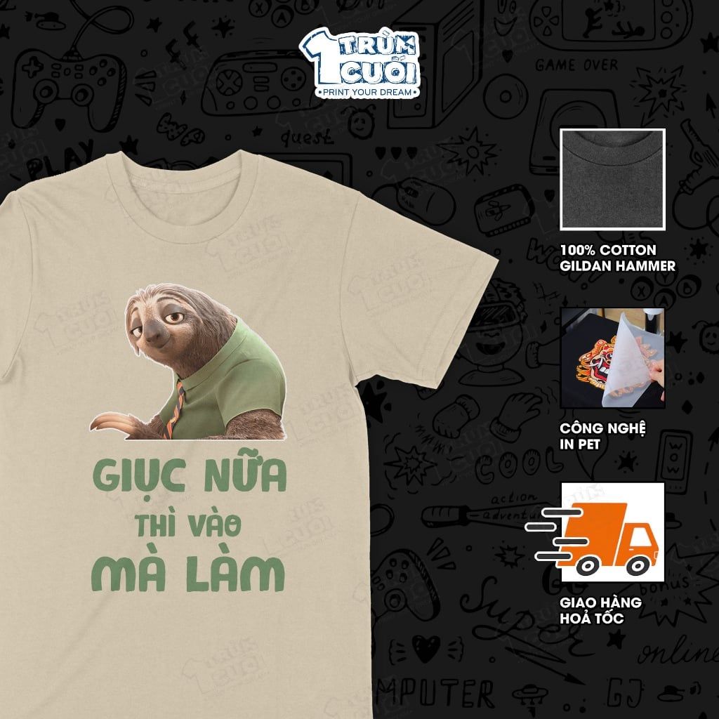  Áo thun Giục Nữa Thì Vào Mà Làm - Flash Zootopia, Trùm Cuối Meme Cine, Unisex Cotton 100% 0537 