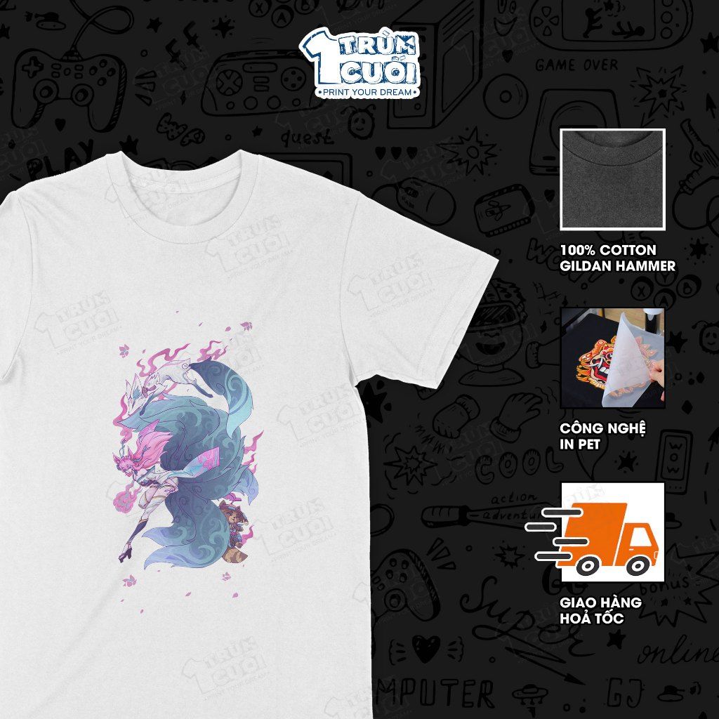  Áo thun Hoa Linh Lục Địa, Trùm Cuối Game LMHT, Unisex Cotton 100% 4 màu nam nữ 