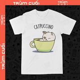  Áo thun Catpuccino, Trùm Cuối Meme, Unisex Cotton 100% 4 màu nam nữ 0532 