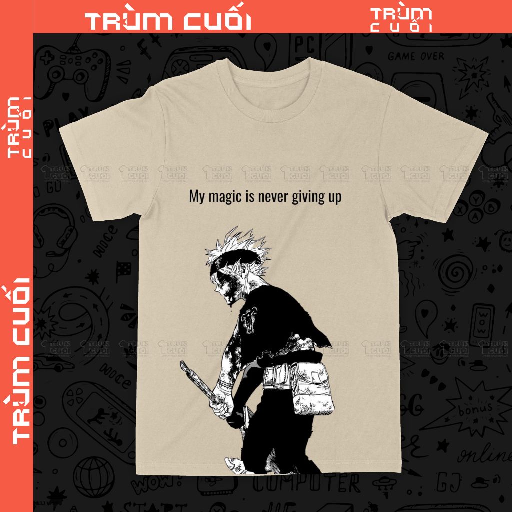  Áo thun Asta  - Black Clover, Trùm Cuối Anime, Unisex Cotton 100% 2 màu nam nữ 0580 
