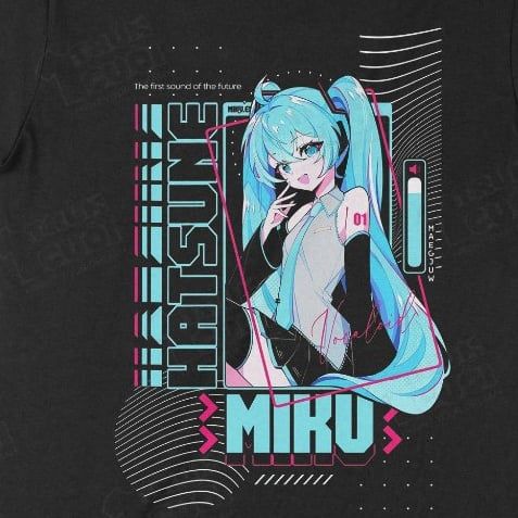  Áo sweater Hatsune Miku, Trùm Cuối Thần Tượng Âm Nhạc, Nỉ Bông 100% Unisex nam nữ 0535 