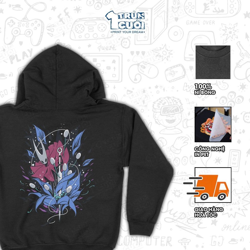  Áo hoodie BST Hollow Knight: Silksong, Trùm Cuối Game, Unisex Nỉ bông 100% 2 màu nam nữ 0525 