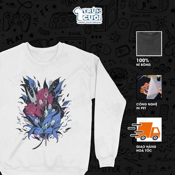  Áo sweater BST Hollow Knight: Silksong, Trùm Cuối Game, Unisex Nỉ bông 100% 2 màu nam nữ 0525 