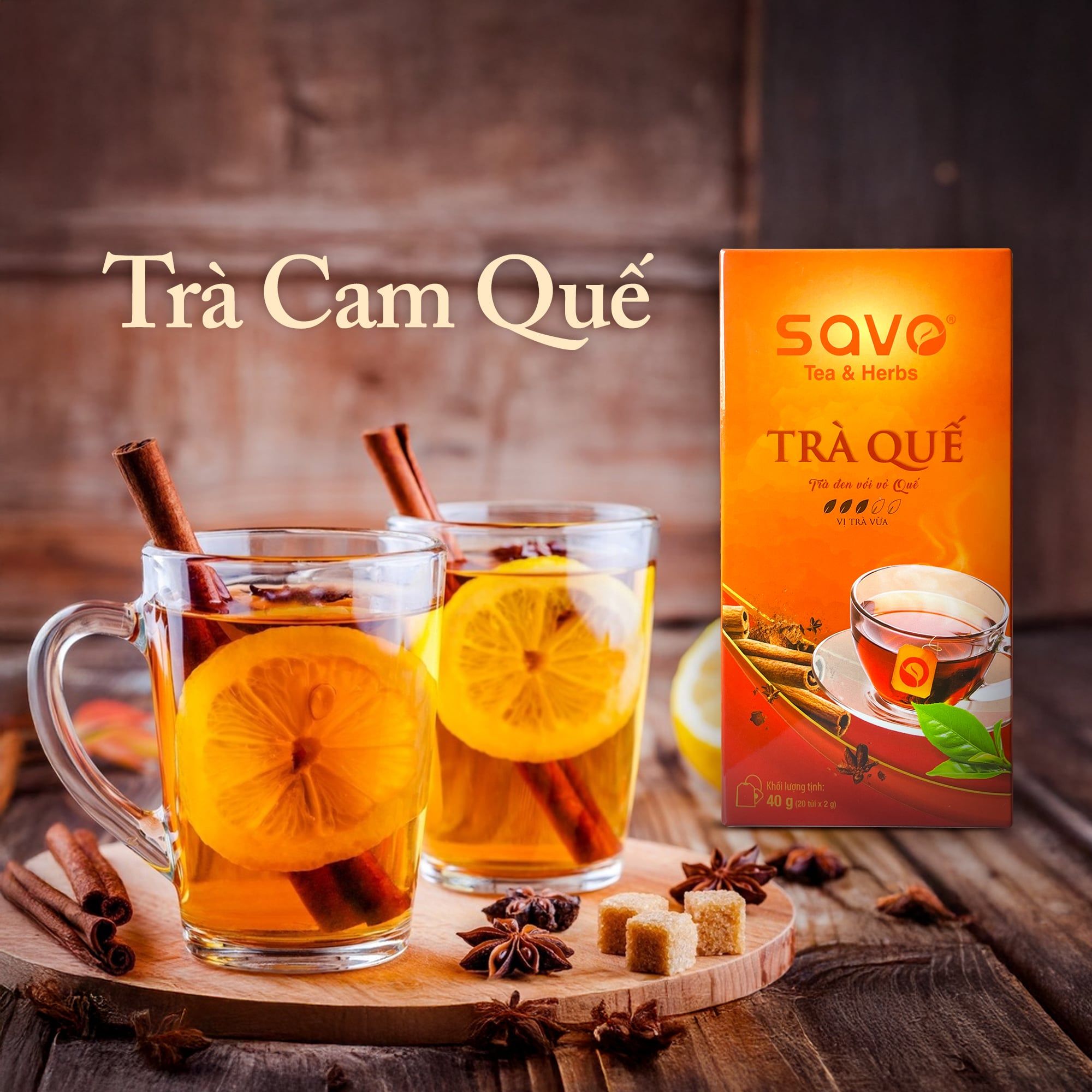  SAVO QUẾ (túi lọc) - Hộp 20 gói * 2g 