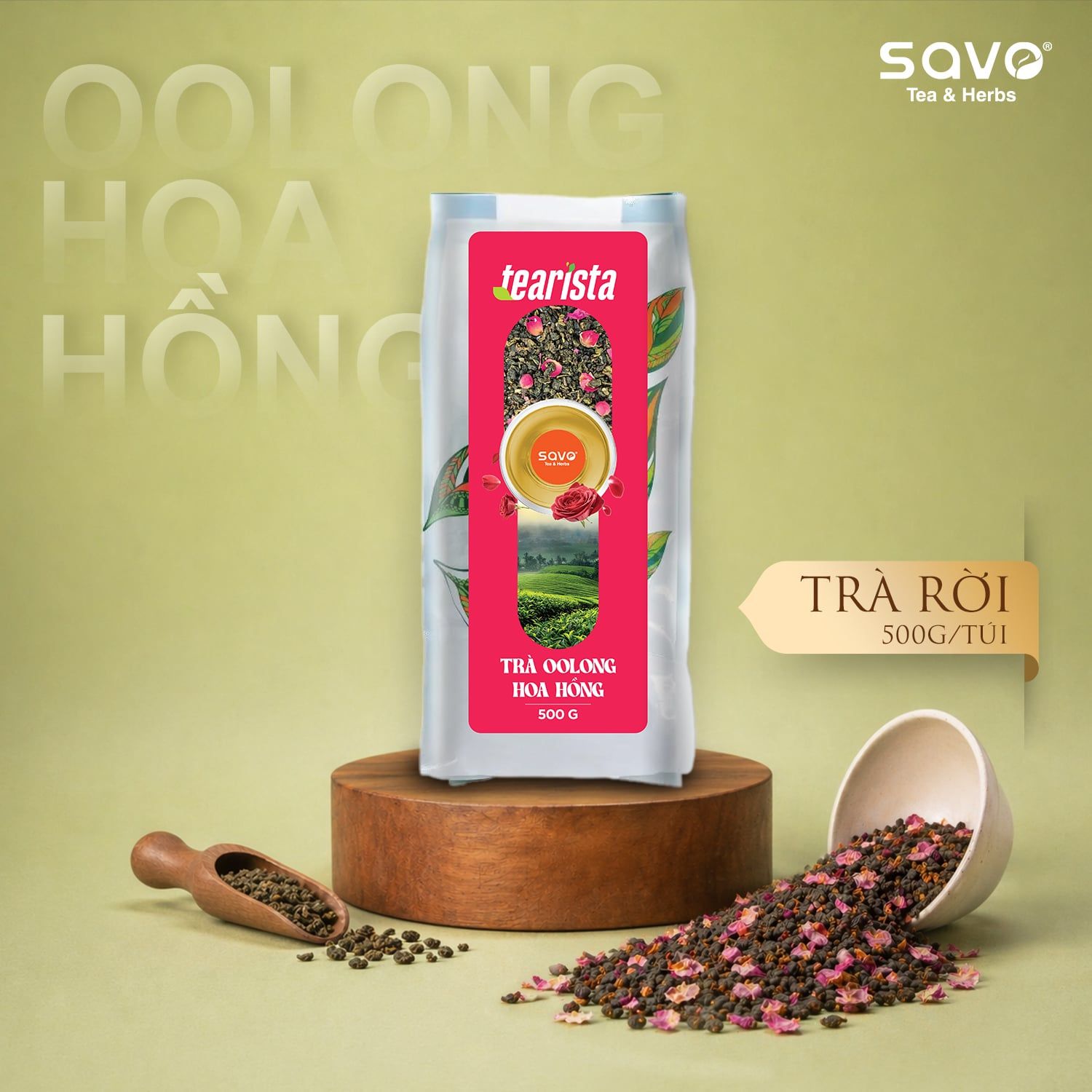  SAVO Oolong Hoa hồng (túi 500g) 