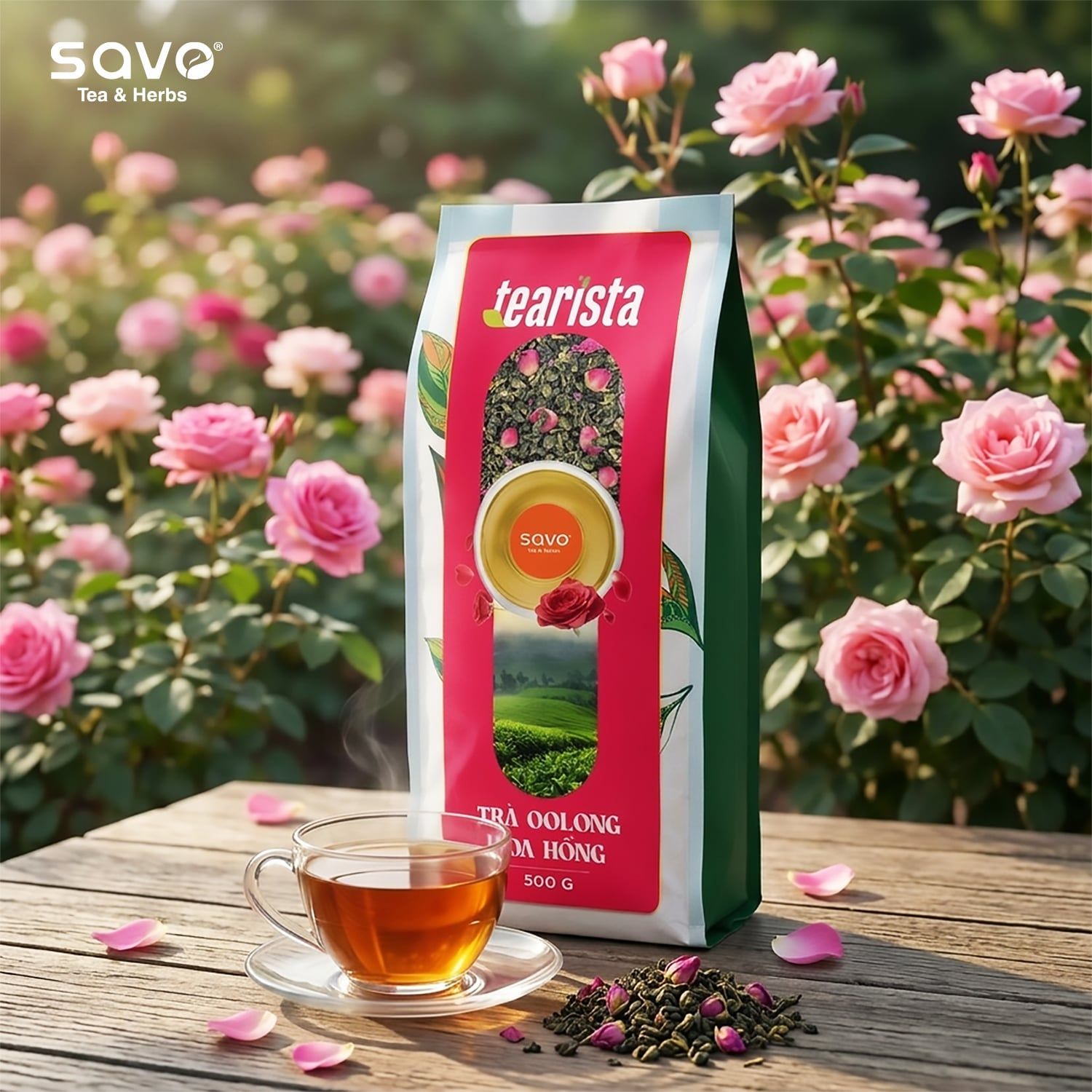  SAVO Oolong Hoa hồng (túi 500g) 