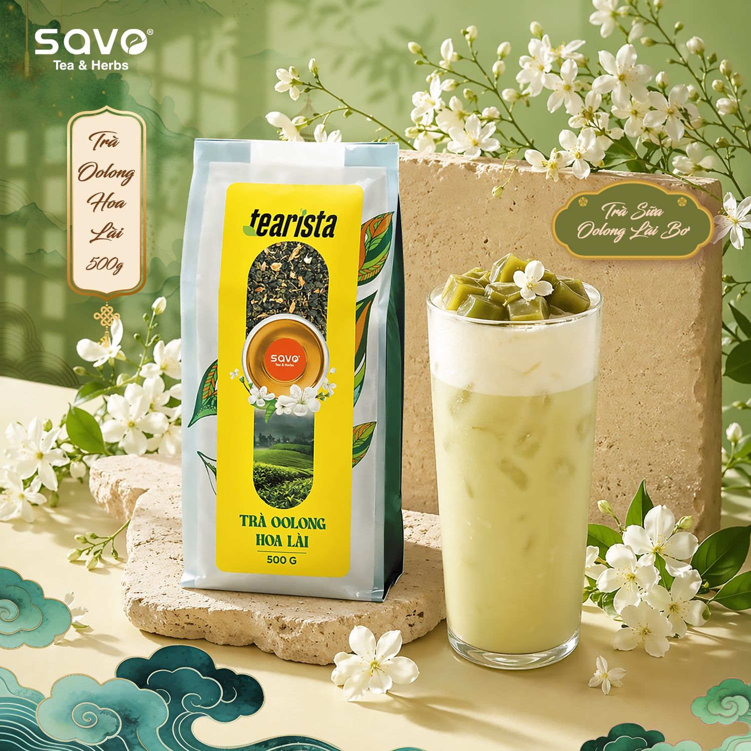  SAVO Oolong Hoa lài (túi 500g) 