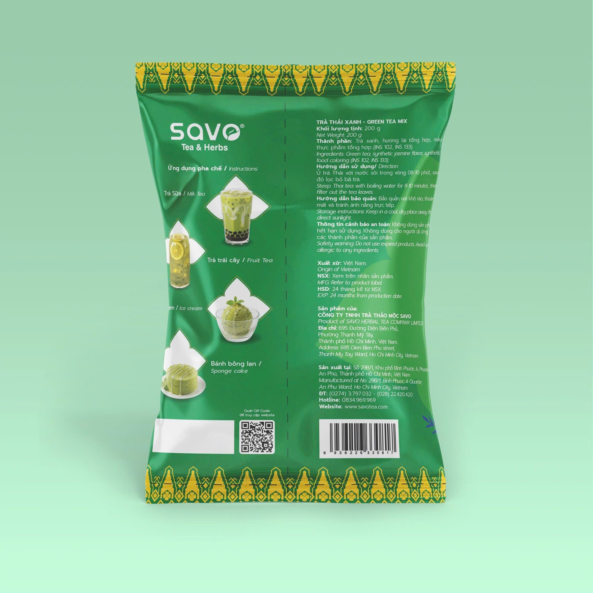  TRÀ THÁI XANH SAVO VỊ NGUYÊN BẢN 