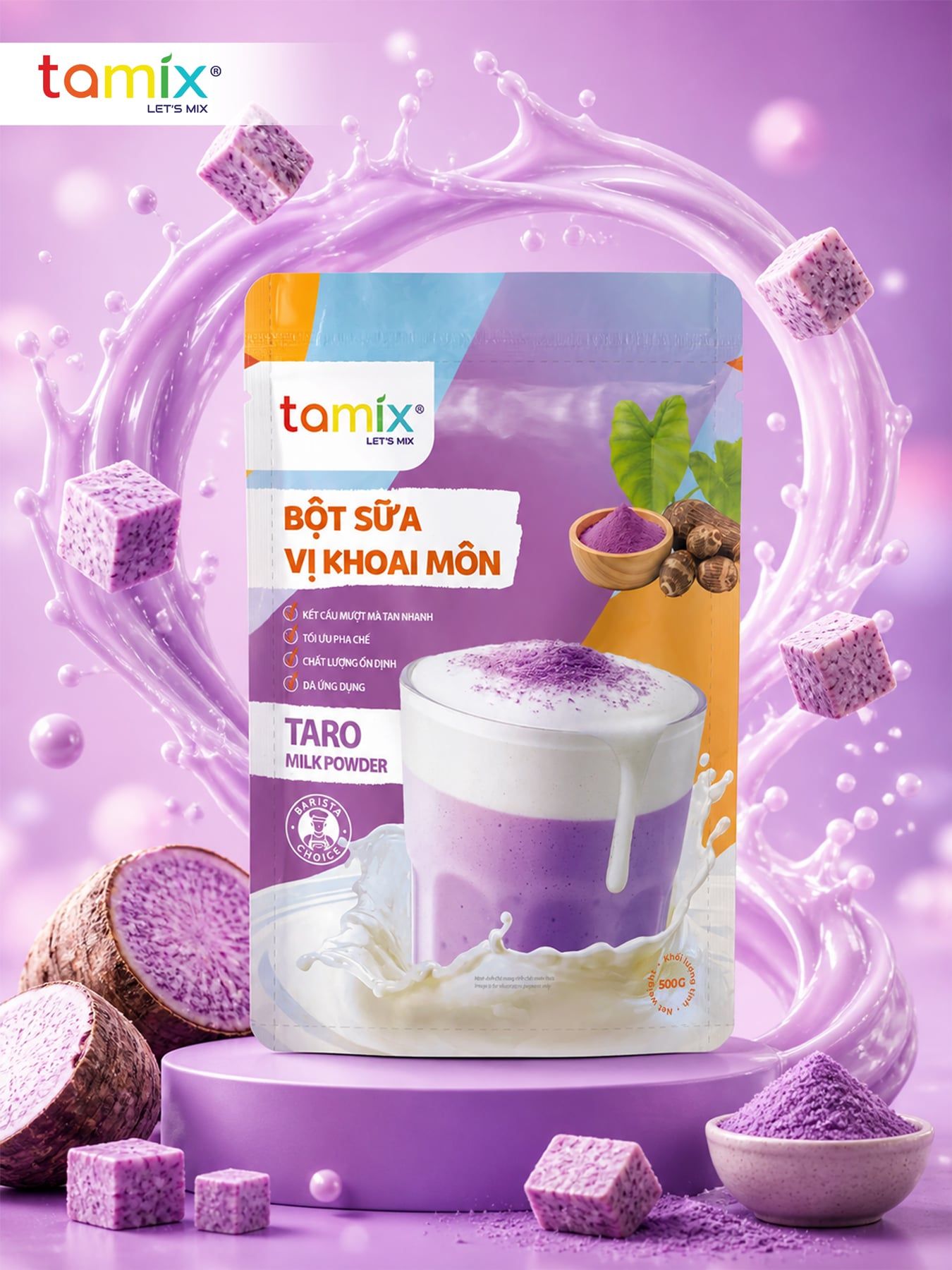  TAMIX BỘT SỮA VỊ KHOAI MÔN (500G) 