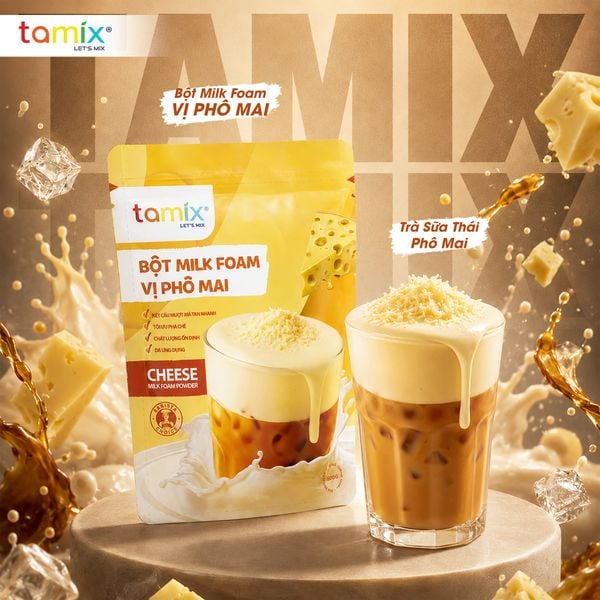 Bột phô mai TAMIX tính ứng dụng trong pha chế. Nguồn: savotea.com