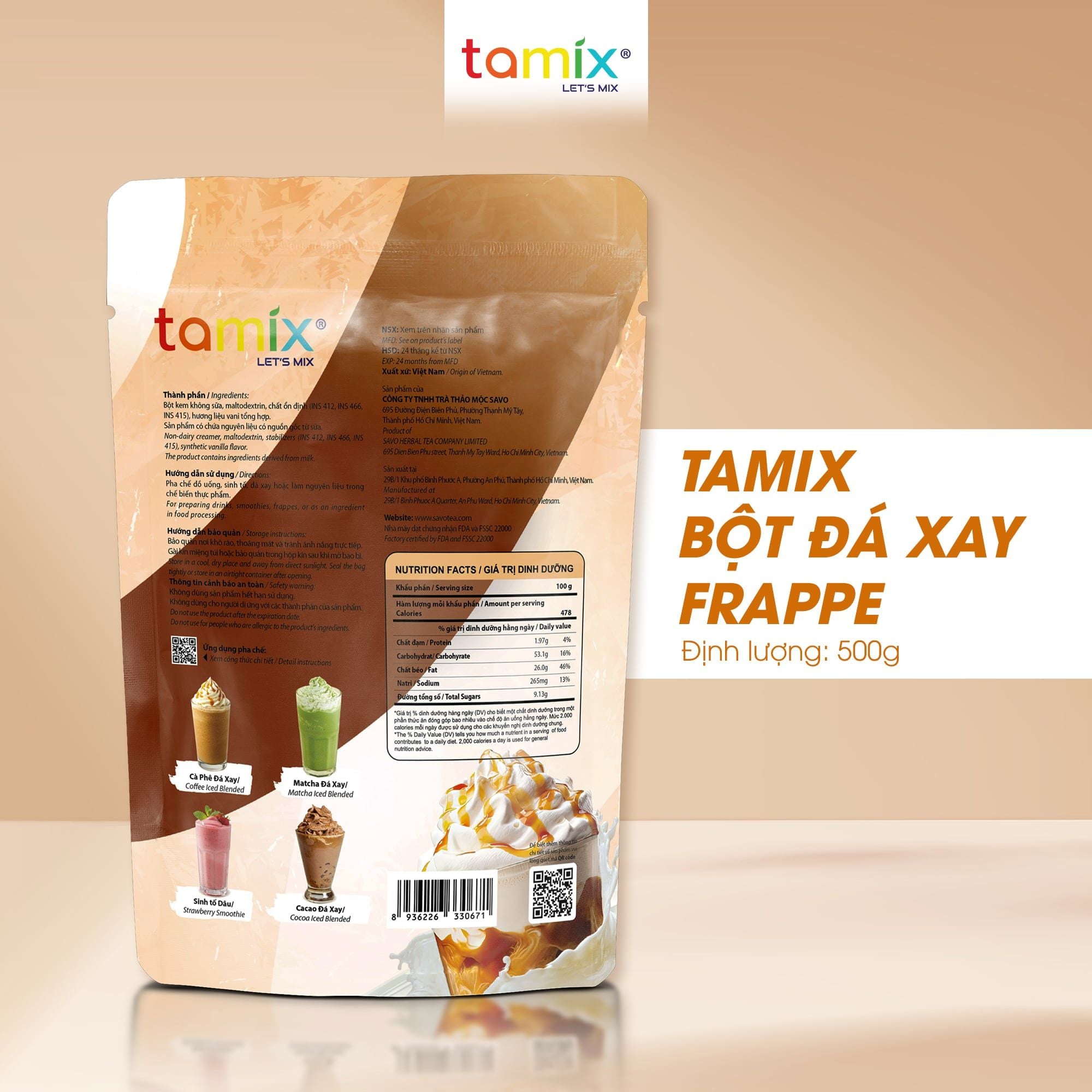  TAMIX BỘT ĐÁ XAY FRAPPE (500G) 