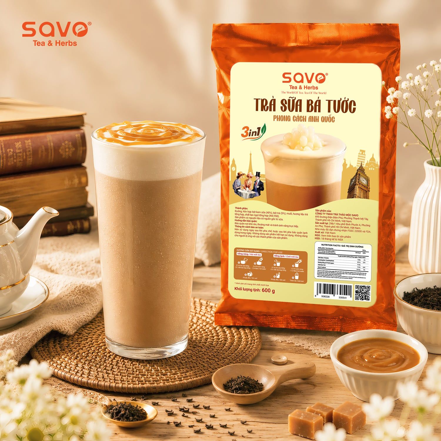  SAVO Trà Sữa Bá Tước (Túi 600g) 