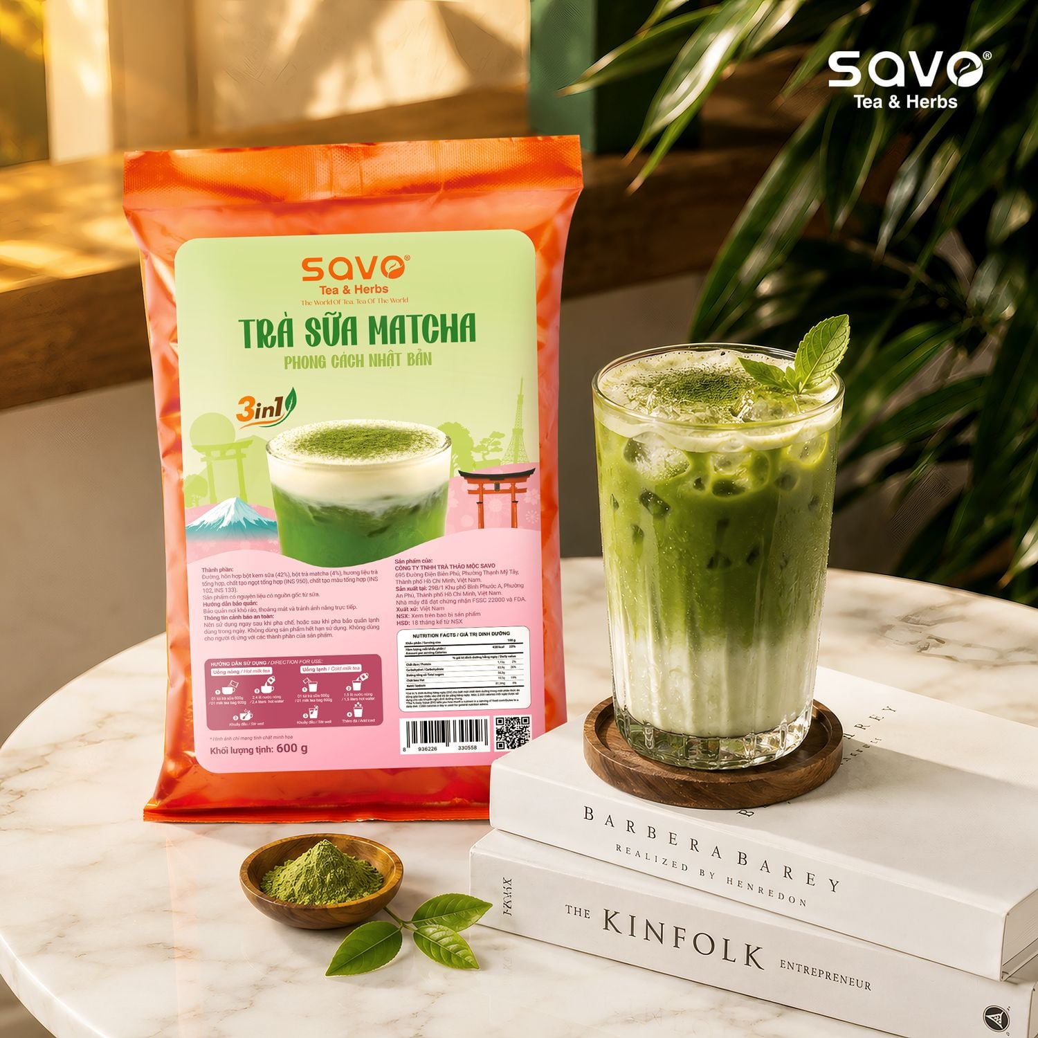 SAVO Trà Sữa Matcha (Túi 600g) 