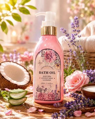  Dầu Tắm Tinh Dầu - Tắm gội toàn thân - Sữa dừa , Oải hương -  Bath Oil 3 in 1 - Multi-use - Coconut Milk , Lavender 
