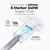  Dây cáp sạc từ tính MAZER C2C 1M/240W Cobra3 