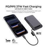  Pin sạc dự phòng không dây kèm cáp MAZER Qi2 15W/PD27W 10.000 mAh MagLink19 
