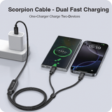  Dây cáp sạc 3 in 1 C2C2C MAZER 1.25M/PD140W InfiniteLINK Scorpion 