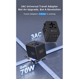  Bộ chuyển đổi điện áp du lịch MAZER GaN7 PD70W 3C/2A+ 3XAC InfiniteTravel 