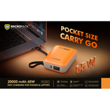  Pin sạc dự phòng tích hợp cáp C MicroPack 65W 20.000Mah  Power Store PB-2065C 