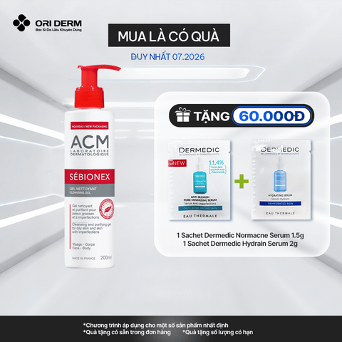  Sữa rửa mặt cho da dầu mụn ACM Sebionex Cleansing Gel 200ml 