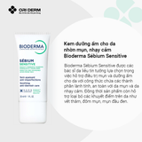  Kem dưỡng ẩm cho da nhờn mụn, nhạy cảm Bioderma Sébium Sensitive 30ml (màu xanh) 
