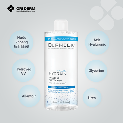  Nước tẩy trang DERMEDIC HYDRAIN3 HIALURO Micellar Water 500ml 