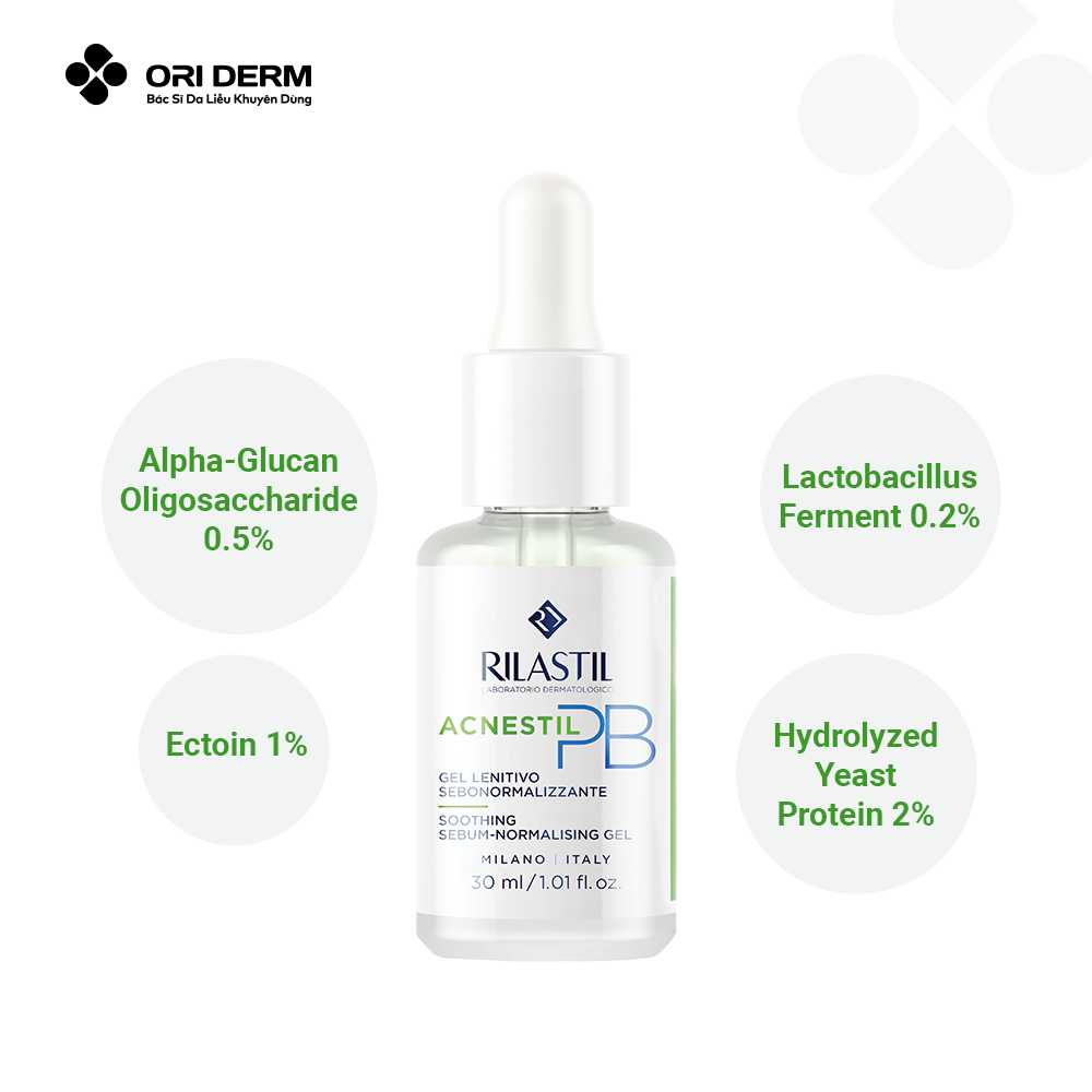  Gel dưỡng ẩm và kiềm dầu cho da mụn Rilastil Acnestil PB Gel 30ml 