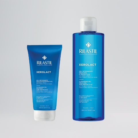  Gel rửa mặt và tắm toàn thân cho da nhạy cảm Rilastil Xerolact Cleansing 