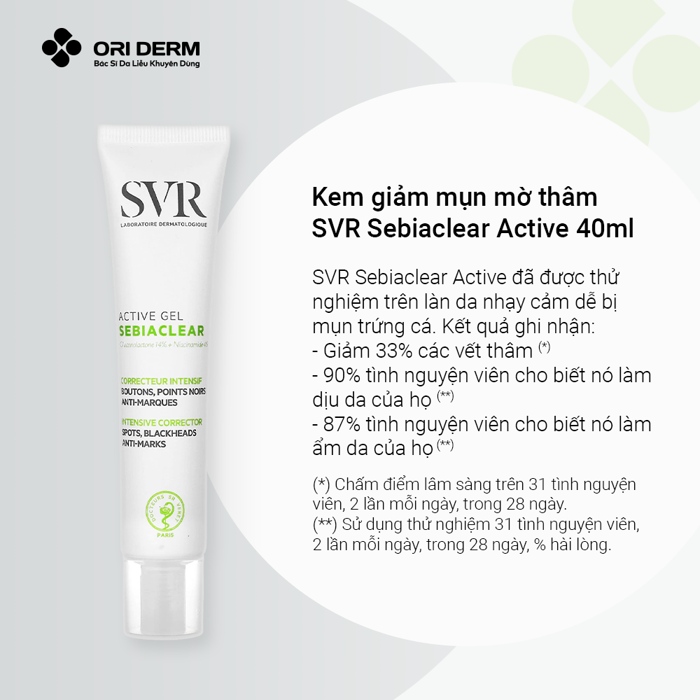  Kem giảm mụn mờ thâm SVR Sebiaclear Active 40ml 