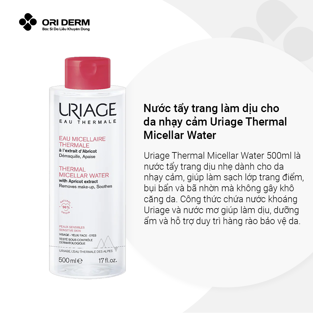  Nước tẩy trang làm dịu cho da nhạy cảm Uriage Thermal Micellar Water 500ml 