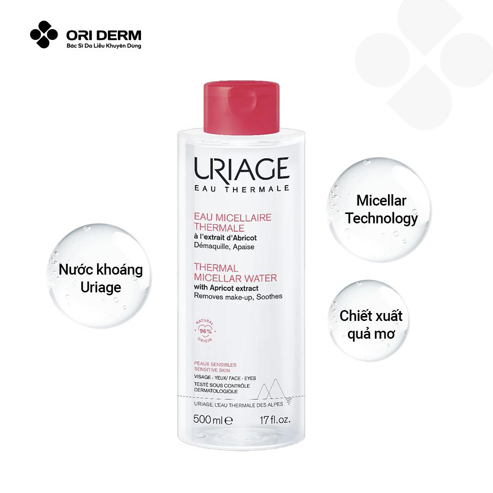  Nước tẩy trang làm dịu cho da nhạy cảm Uriage Thermal Micellar Water 500ml 