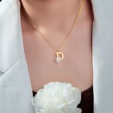  Dây chuyền Titan SST Mặt chữ D lồng viên đá lấp lánh Không Đen Gỉ VC376 