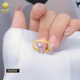  Nhẫn nam nữ titan SST vát cạnh phối viên Đá nhỏ N288 