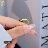 Nhẫn nam nữ titan SST vát cạnh phối viên Đá nhỏ N288 