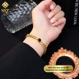  Lắc tay Dây xích phối mặt tròn đen nhỏ Titan cao cấp Không đen gỉ LT76 