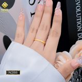  Nhẫn nam nữ titan SST vát cạnh phối viên Đá nhỏ N288 