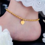  Lắc chân Titan SST Dây bi mặt tim khắc chữ Forever Love thanh lịch Không Đen Gỉ LC07 