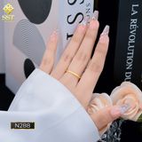  Nhẫn nam nữ titan SST vát cạnh phối viên Đá nhỏ N288 