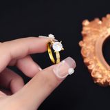  Nhẫn nữ Titan SST Official Store Kiểu đính đá hột lớn đi tiệc sang trọng Không Đen Gỉ N94V 