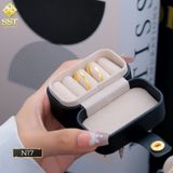  Nhẫn nam nữ titan SST vát cạnh phối viên Đá nhỏ N288 