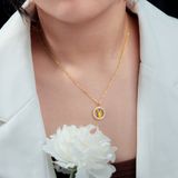  Dây chuyền Titan SST Mặt thỏ con trong vòng tròn dễ thương đính đá Không Đen Gỉ VC396 