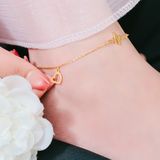  SST Official Lắc Chân Titan Không Gỉ "Nhịp Tim" Phối Charm Trái Tim Nữ Tính (LC44) 